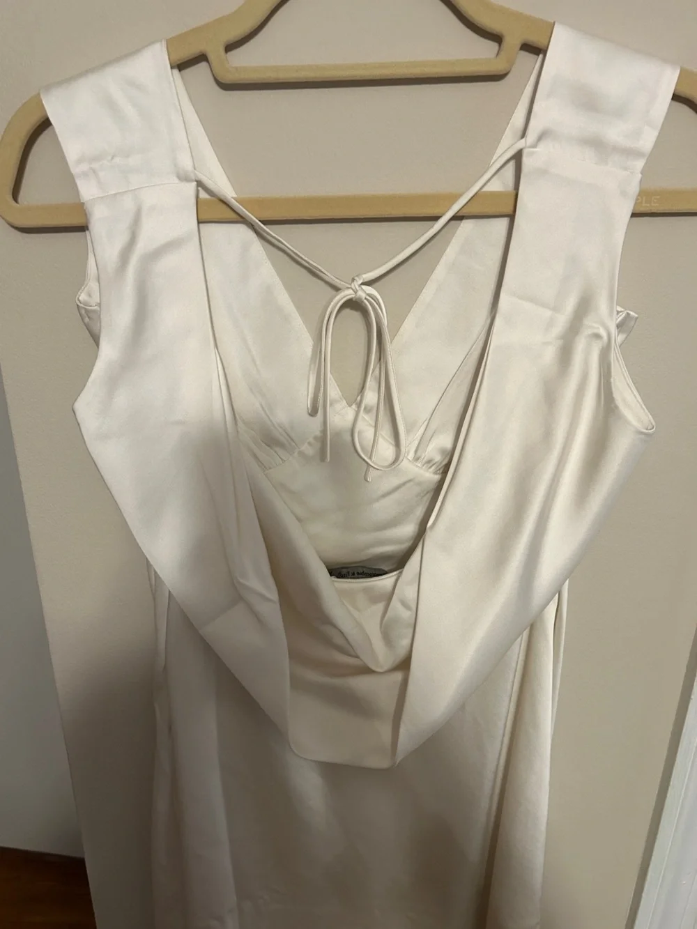 Abercrombie & Fitch Cream Satin V-Neck Maxi Dress